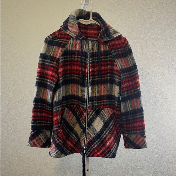 Cozy Plaid Teddy Jacket in Red and Black - Picture 1 of 6